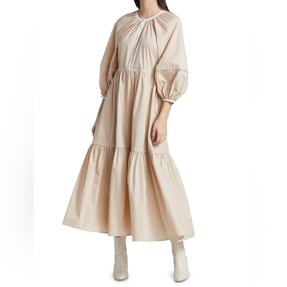 STAUD Demi Short Puff-sleeve Maxi Dress, NWT, size M